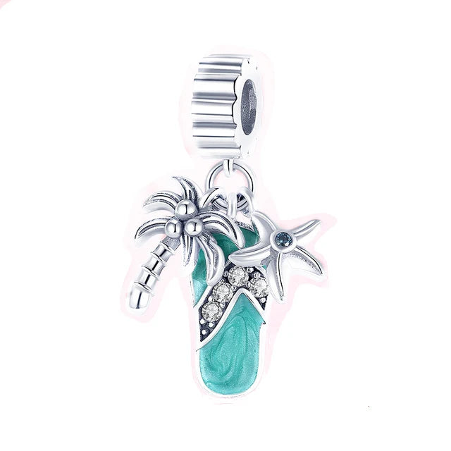 New 925 Sterlling Silver Elegant Blue Ocean Mermaid Koi Crab Charm Pendant Fit Original Bracelet DIY Women Jewelry Accessories