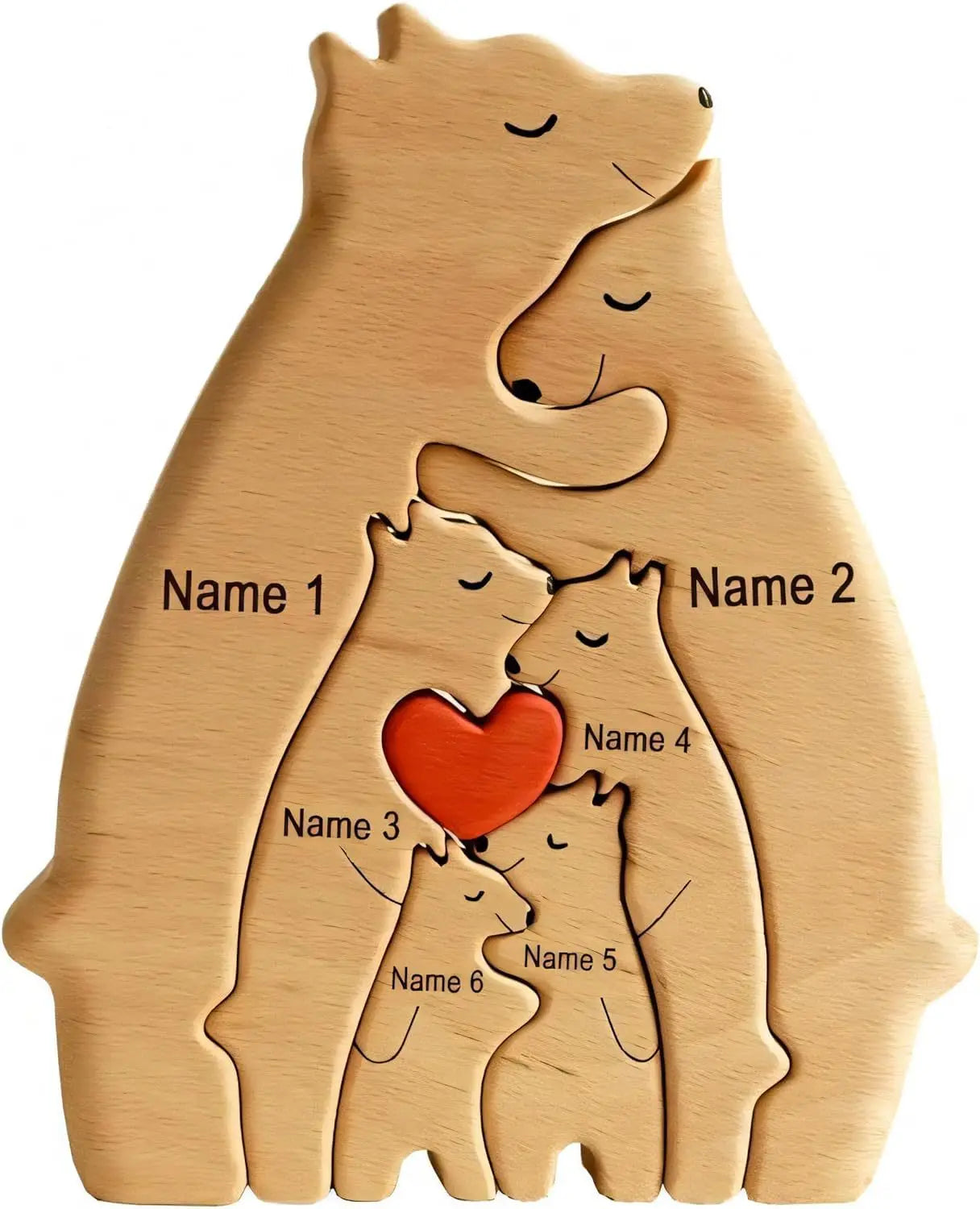 Custom Name Wooden Bear Home Art Puzzle Personalized Birthday Gift Art Puzzle Home Decor Christmas Thanksgiving Mom Home Gifts