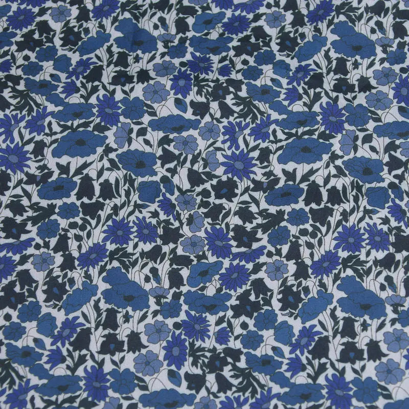 Poppy and daisy printed pink color florals fabric rose background London liberty tana lawn 100% cotton 80S fabrics for sewing