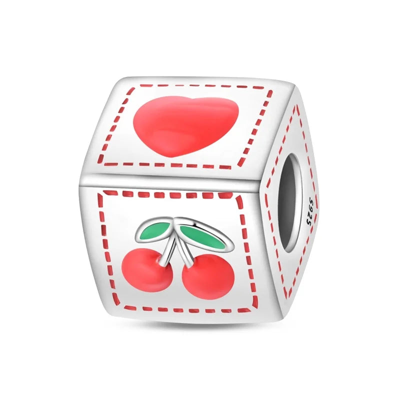 Original 925 Sterling Silver Charms Bag Earphone Magic Cube Watch Games Console Bead Pendant Fit Bracelet Necklace Jewelry