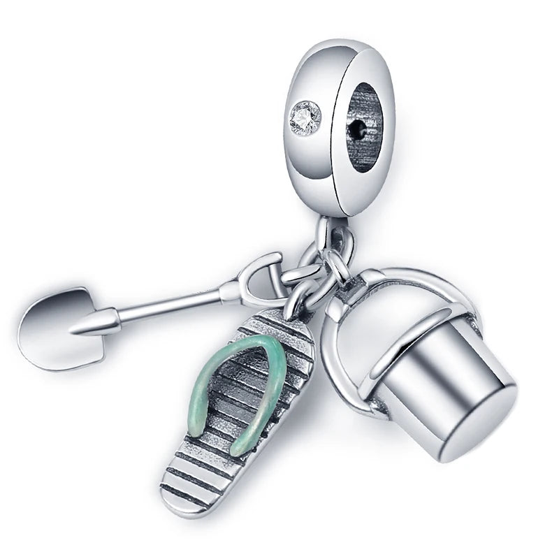 Ocean Trendy 925 Silver Dolphin Crab Boat Beach Charms Beads Fit 3mm Original Bracelets DIY Thoughtful Fine Jewelry Making Gifts