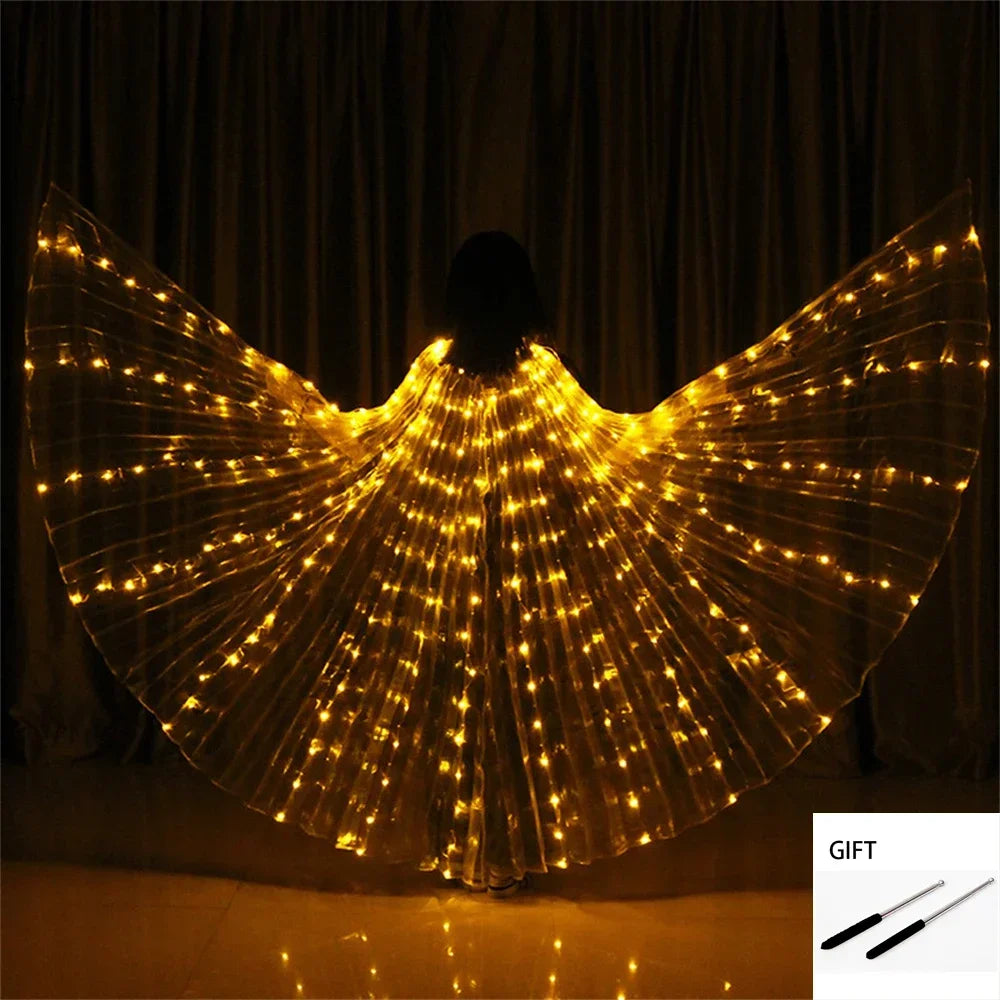 Belly Dance LED Isis Wings Both Sides Fluorescent Butterfly Performance Belly Dancing Bellydance Carnival Led Costumes Shows