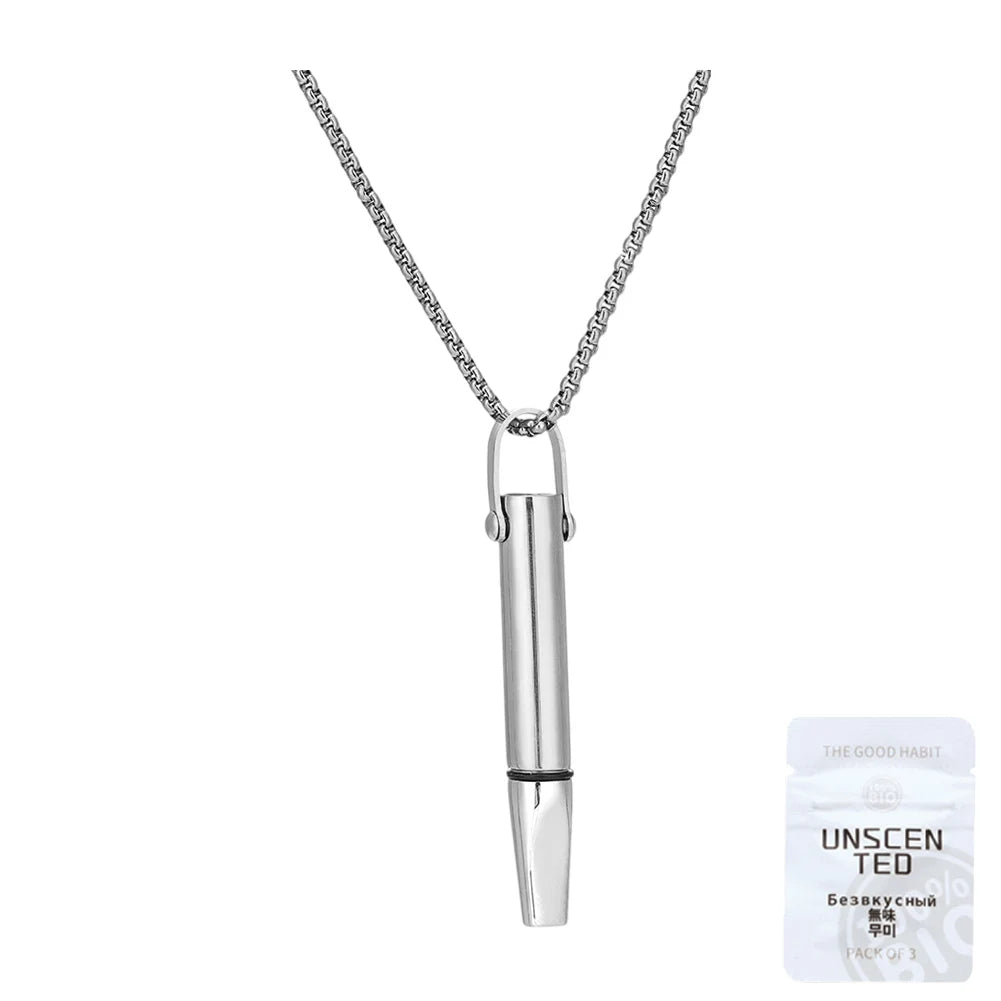 Breathing Necklace with Filter Cotton Quitting Smoking Meditation Pendant Wear Resist Quit Smoking Necklace Stop Smoking Aids