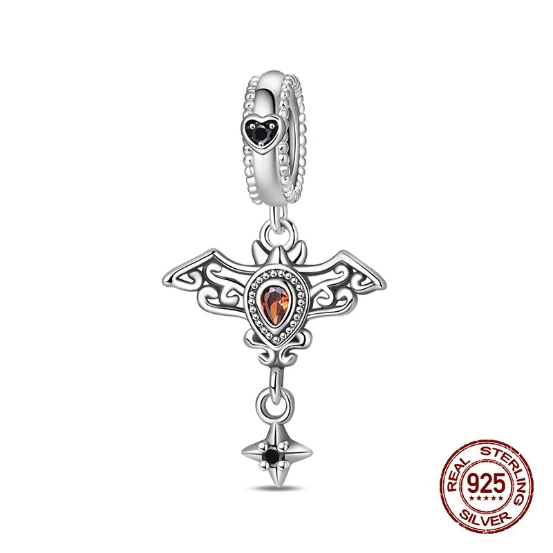 2025 Hot Sale Halloween Charms Bead 925 Sterling Silver Luminous Pumpkin Ghost Dangle Fit Bangle Bracelet Necklace DIY Jewelry