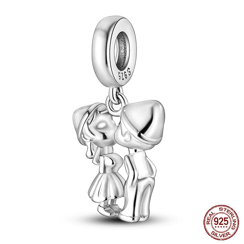 new in Real 925 Sterling Silver Boys and Girls Bicycle Charms Beads Fit Qikaola 925 Original Bracelets Fine DIY Jewelry Making