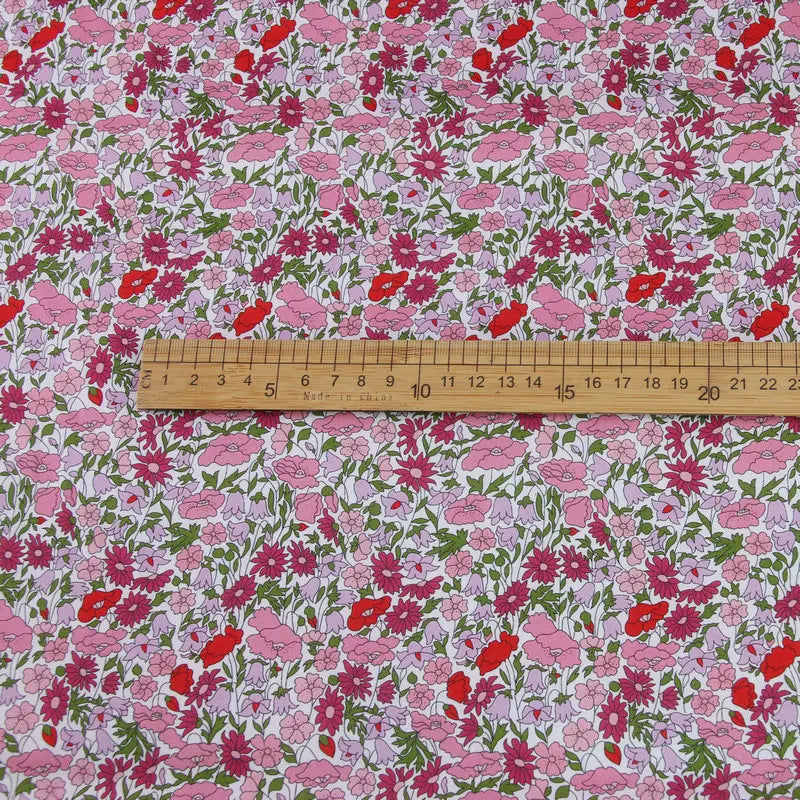 poppy forest pink flowers print custom tana liberty London print fabric 100% cotton lawn for baby dress DIY fabric