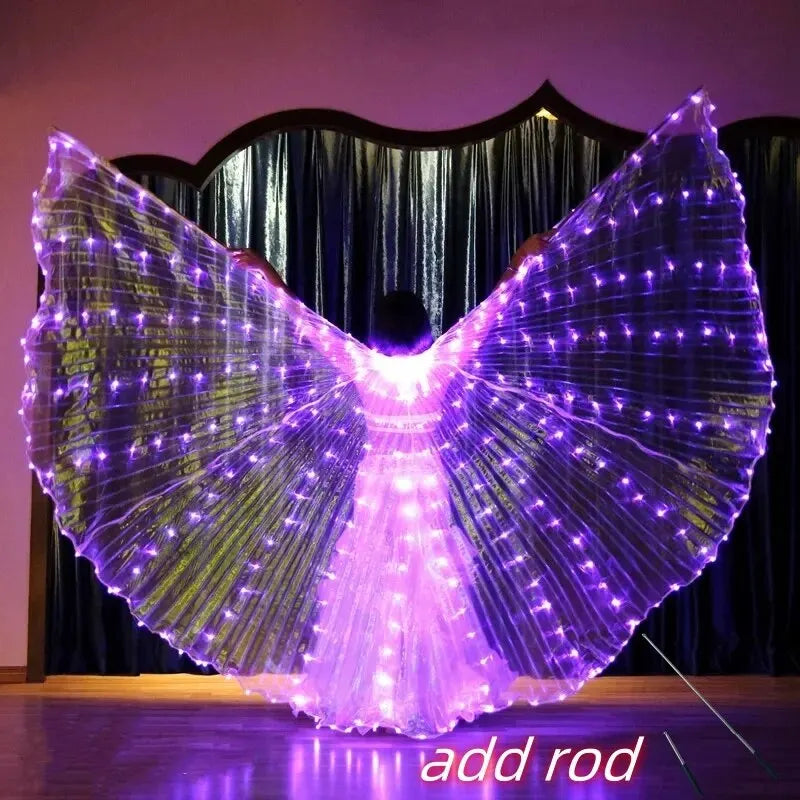 Angelodini LED Wings Adult Children Costume Cape Circus Led Light Luminous Costumes Party Show Led Isis Wings Dancewear