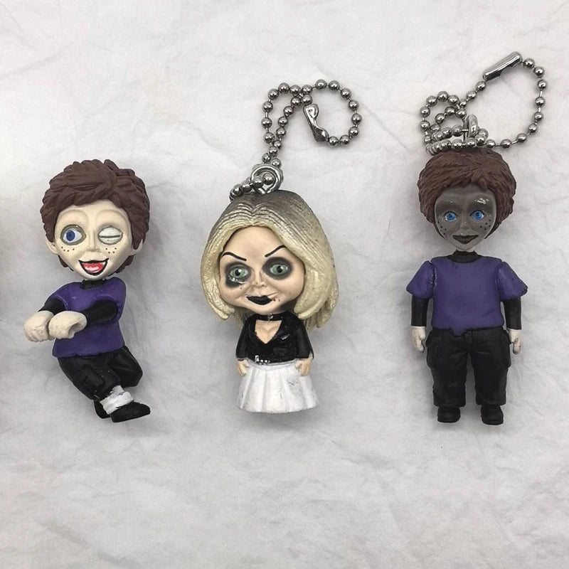 Original Chucky Anime Cartoon Horror Bride Figure Keychain Pendant Limite Collect Movie Film Model Toy Halloween Gift for Adult