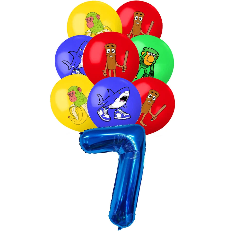 New Italian Brainrot Tablecloth Decorations Tung Tung Sahur Tralalo Theme Table Cover Tableware Set for Kids Birthday Party Gift