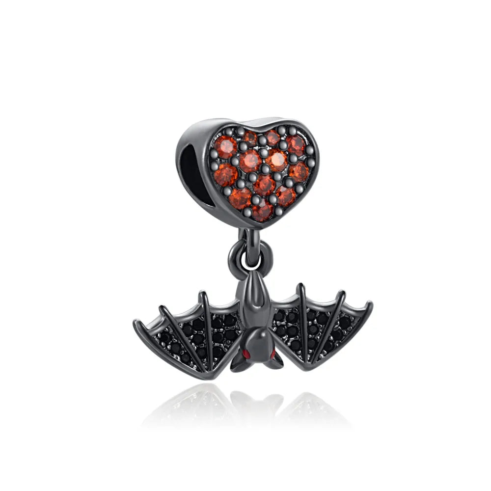 Halloween Dark Demons Pumpkin Bat 925 Sterling Silver Bead Charm Hang Fit Original Bracelet Necklace DIY Fashion Jewelry Making﻿