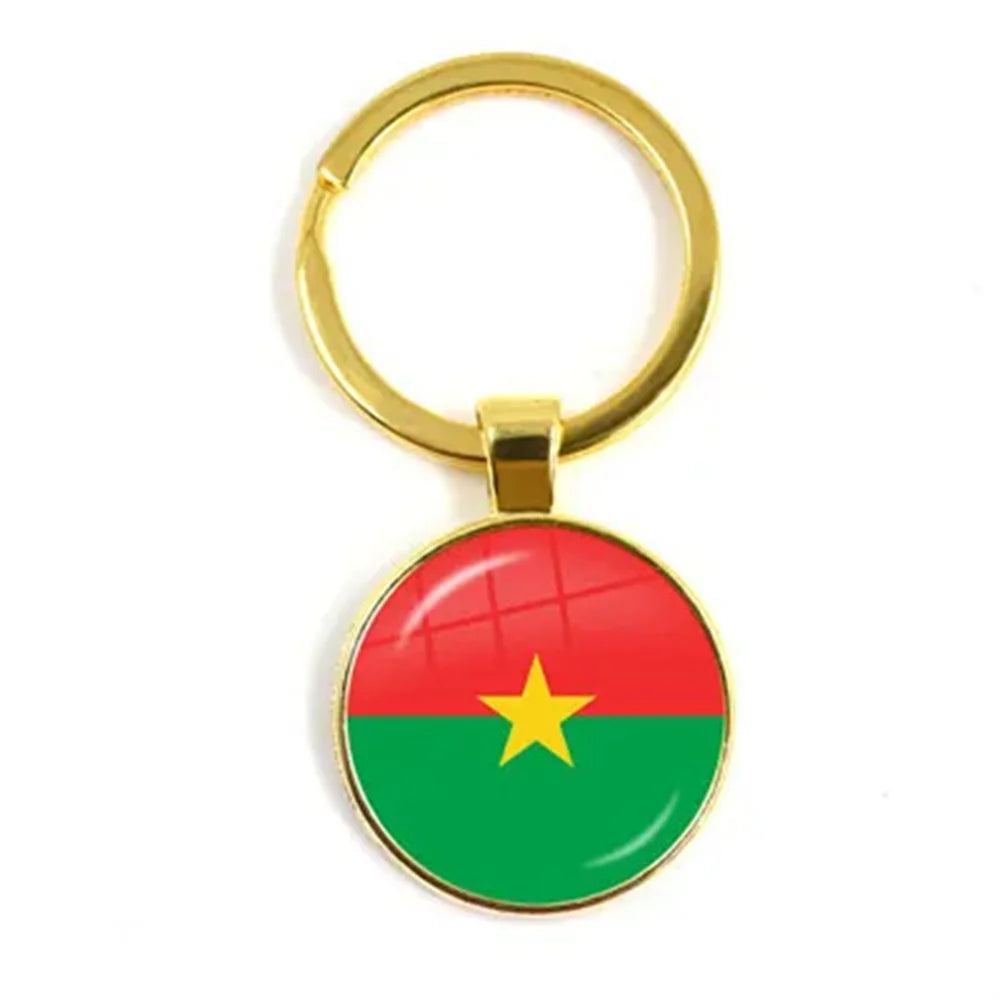 Western Sahara,Guinea,Saint Helena,Niger,Guinea-Bissau,Benin National Flag Keychain 25mm Glass Cabochon Key Rings For Gift