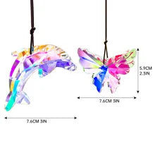 Crystal Hanging Butterfly Dolphin Prism Suncatcher Butterfly Sun Catcher for Window Garden  Indoor Outdoor Home Christmas Decor