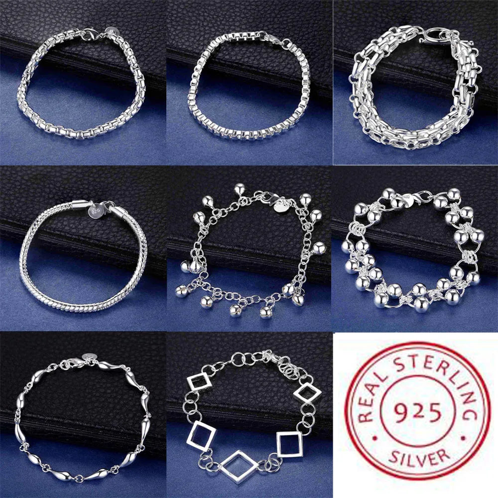 New 925 Sterling Silver Bead Heart High Quality Romance Bracelet Chain For Women Engagement Party Wedding Jewelry Gift