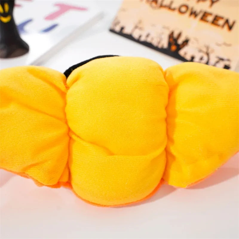 Halloween Cat Cap Pumpkin Plush Head Cover Cute Cat Dog Woven Warm Headdress Pet Hat Kitten Puppy Cosplay Costume Accessories