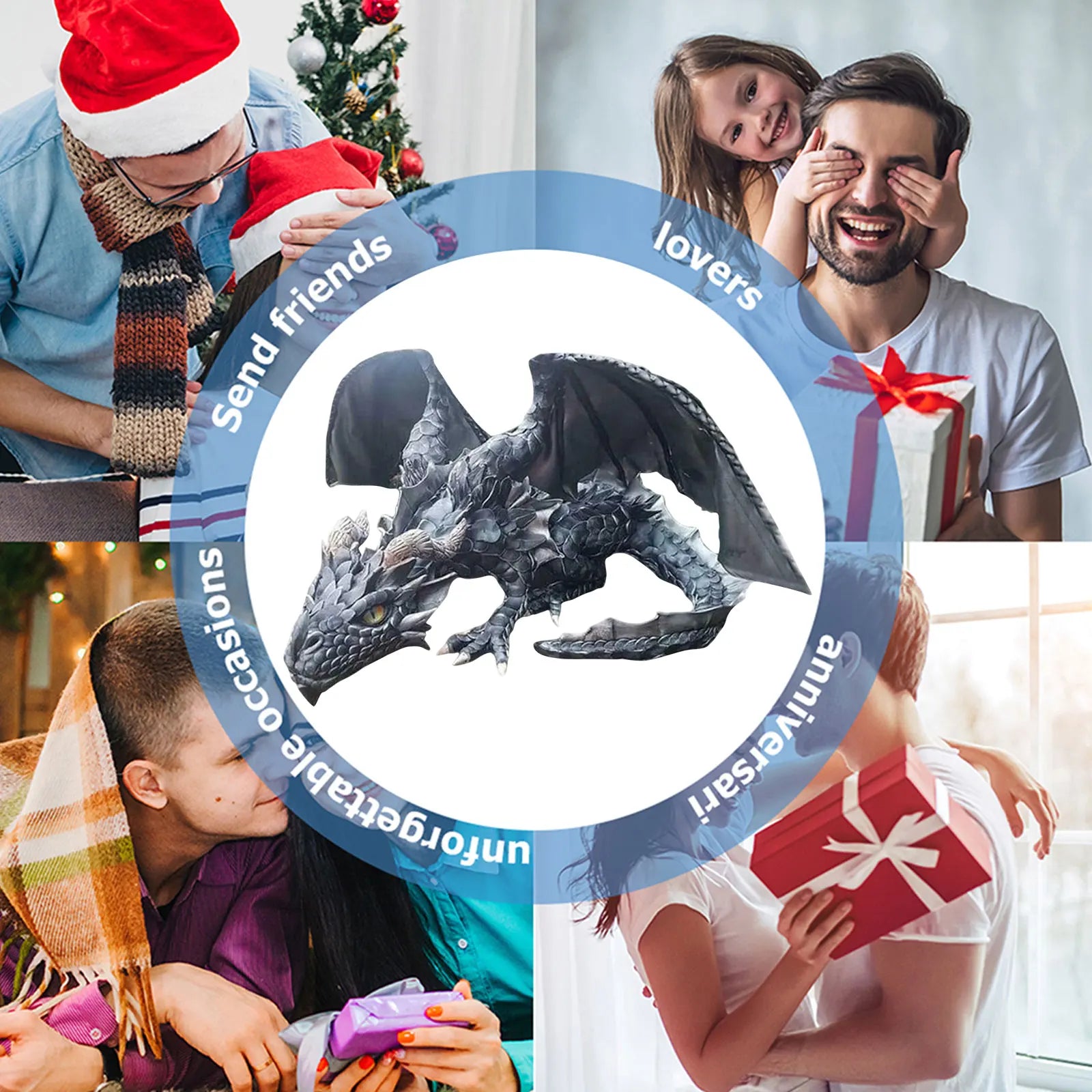 Dragon Statue Garden Reison Dragon Sculpture Vintage Flying Dragon Ornaments for Outdoor Yard Fences Sidewalks Halloween Decor