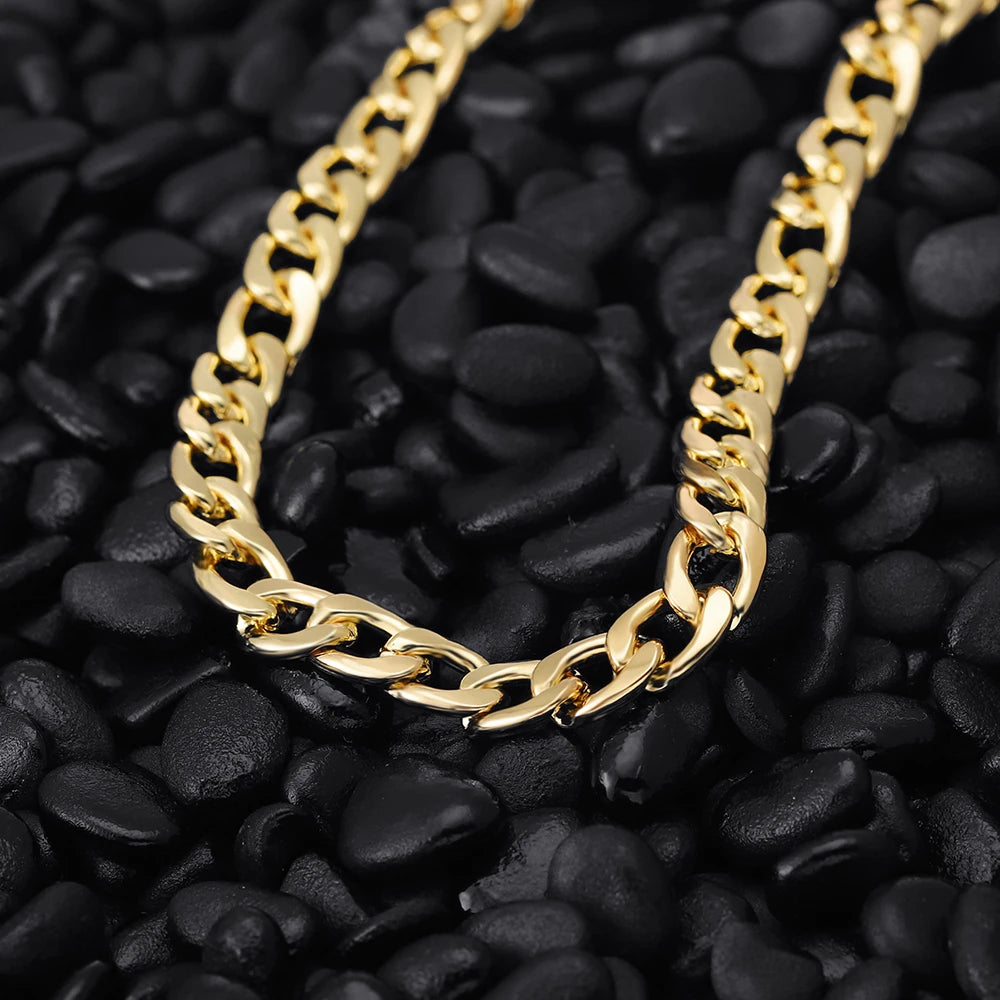 High Quality Classic Cuban Link Chain Smooth Necklace Fashion Jewelry Gift Party Men and Women Suitable For All Occasions