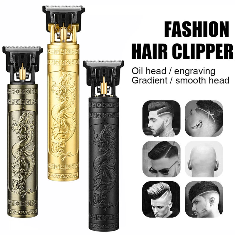 Portable Hair Cutting Machine T9 Vintage Hair Clipper USB Fast Charging Shaver Barber Cordless Hair Trimmer For Men's Barbe