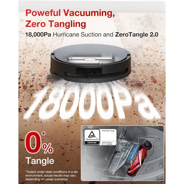 S14 Plus Robot Vacuum and Mop, 18,000Pa Suction, OZMO Roller Mopping, ZeroTangle 2.0, TruEdge 3D Sensor, All-in-One Statio