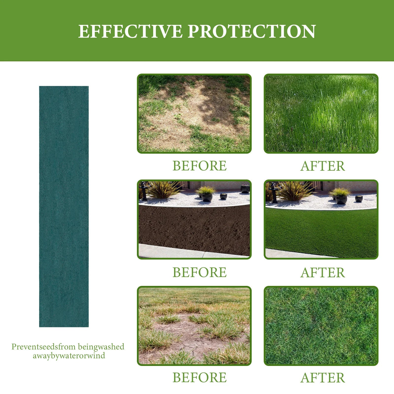 0.2x3m Horticultural Blanket Garden Plants Flower Seed Mat Biodegradable Non-woven Fabric Grass Seed Land Gardening Accessories