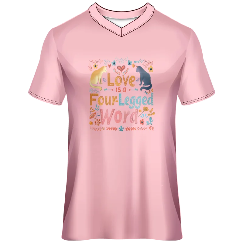 Love is a four-legged word Merch 2025 Spring/Summer Men Women Football V-Neck T-Shirt y2k Top