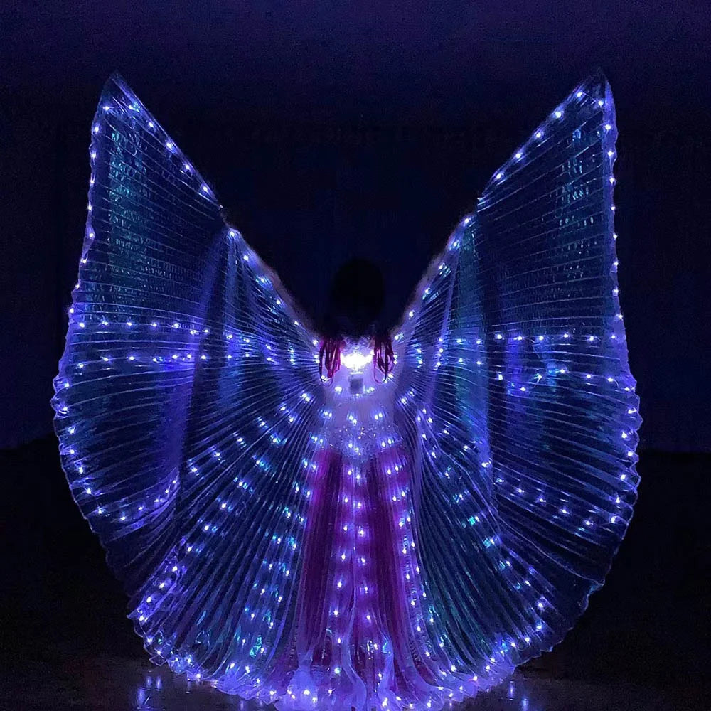 Belly Dance LED Isis Wings Both Sides Fluorescent Butterfly Performance Belly Dancing Bellydance Carnival Led Costumes Shows