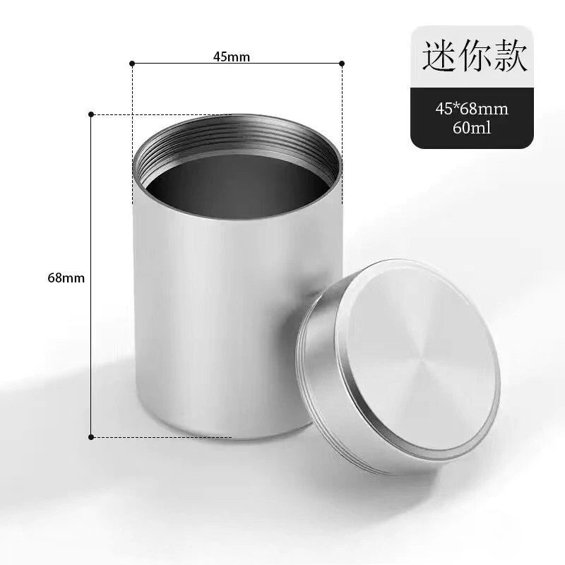 Portable Aluminum Alloy Tea Sealer Can  Mini Herbal Tea Storage Box with Airtight Lid - Gift Packaging Органайзери
