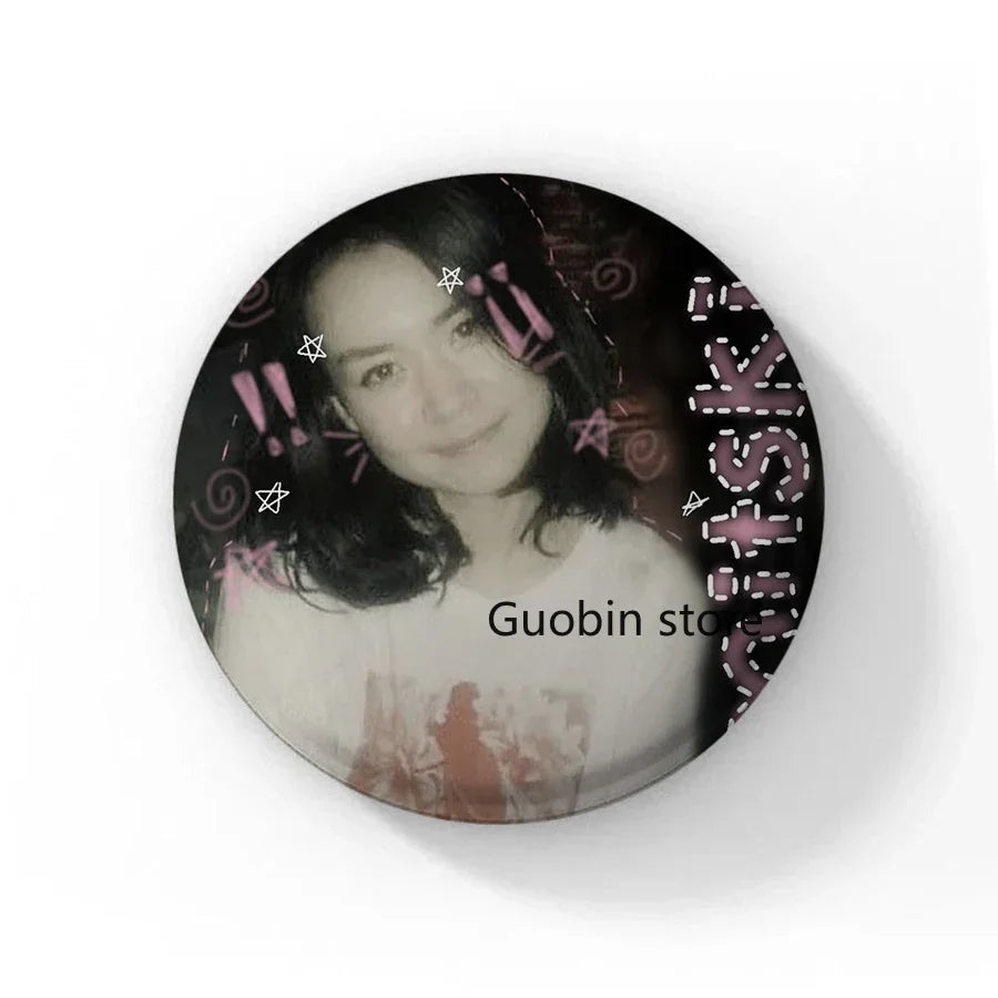 58mm Singer Mitski Enamel Pins Black and White Handmade Brooch Cartoon Cosplay Badge on Backpack Jewelry Accessories Gifts