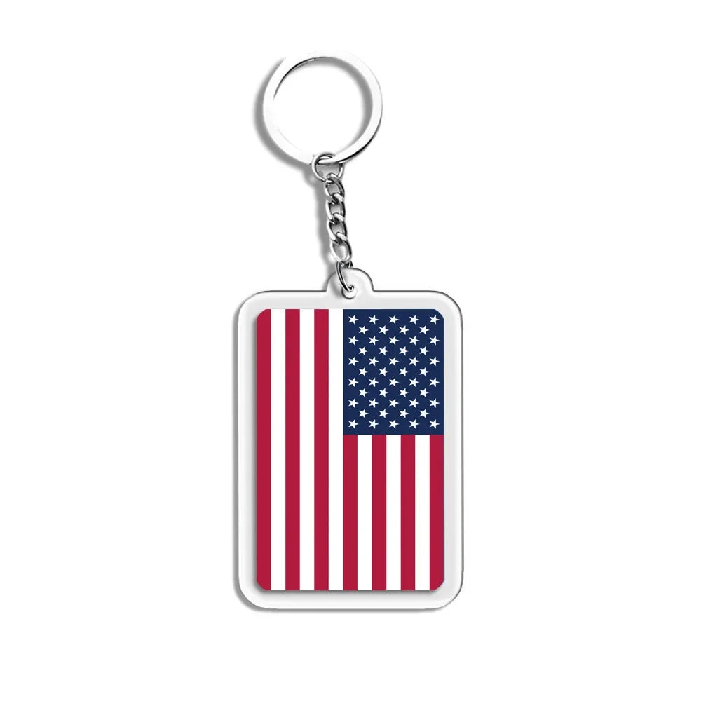 National Flag Keychain Serbia Spain Argentina USA Brazil France Portugal Denmark Poland Tunisia Flags Football Keyring Gifts