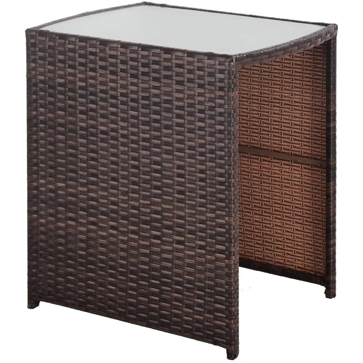 Outdoor PE Wicker Patio Conversation Set | No Assembly Required with Steel Grey Cushions for Garden & Balcony