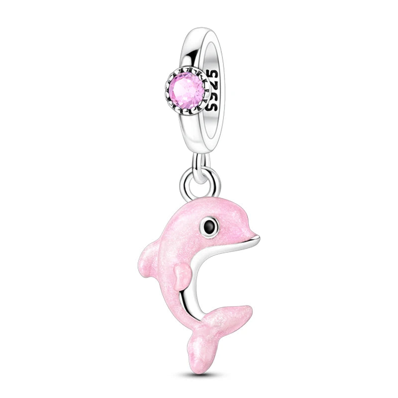 Ocean Trendy 925 Silver Dolphin Crab Boat Beach Charms Beads Fit 3mm Original Bracelets DIY Thoughtful Fine Jewelry Making Gifts