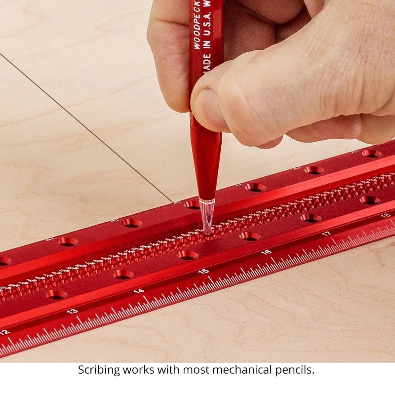 POPULAR.T Square, 32 Inch, Precision Woodworking T-Square Ruler, Built-in Edge Support, Scribing & Shelf Pin Guides,