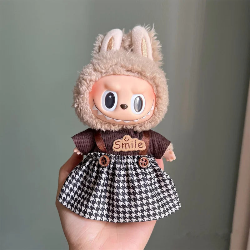 Plush Doll Multiple Styles Clothing Set For 17cm Labubu Outfit Accessories Trendy Clothes Girl Gift