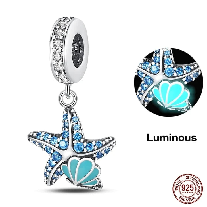 New 925 Sterling Silver Charm Fit Original Bracelet Accessories Women Jewelry Blue Ocean Series Octopus Dolphin Ship Lighthouse