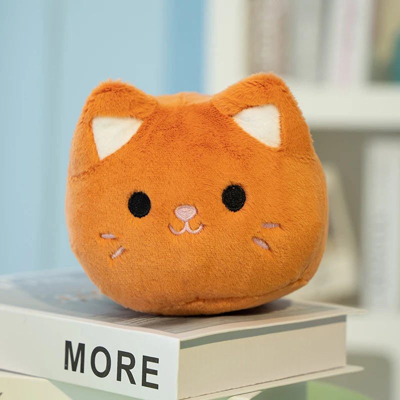 20cm Cartoon Plump Peach Cat Plush Soft Toy Cute Colorful Kitten Meow Stuffed Animal Kawaii Round Plushies Girl Boy Xmas Gift