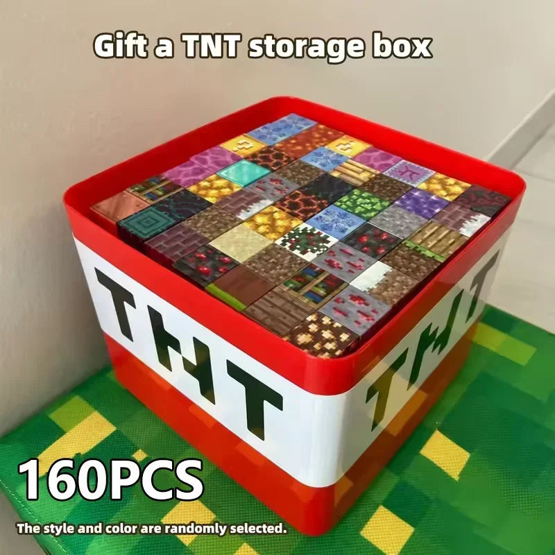 NEW TNT Building Blocks Storage Box, Magnetic Building Blocks Toy Building Block Set Children's DIY Assembly Toy Building Blocks