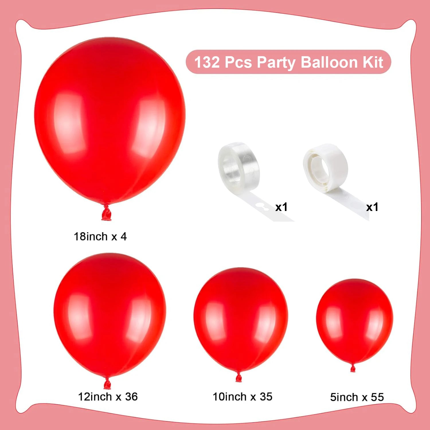 132PCS multi-color latex balloon set suitable for birthday parties, weddings, Valentine's Day party decoration