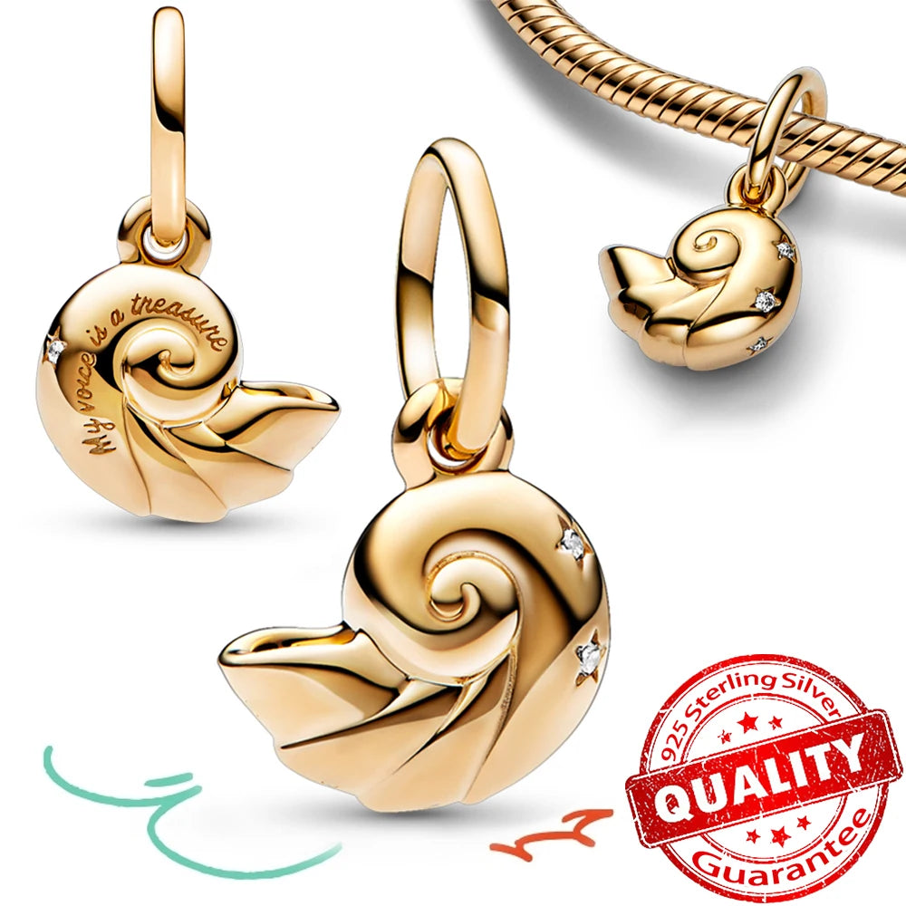 Underwater World 925 Sterling Silver Ocean Octopus Seashell Seahorse Starfish Pendant Fit DIY Bracelet Necklace Boutique Gift