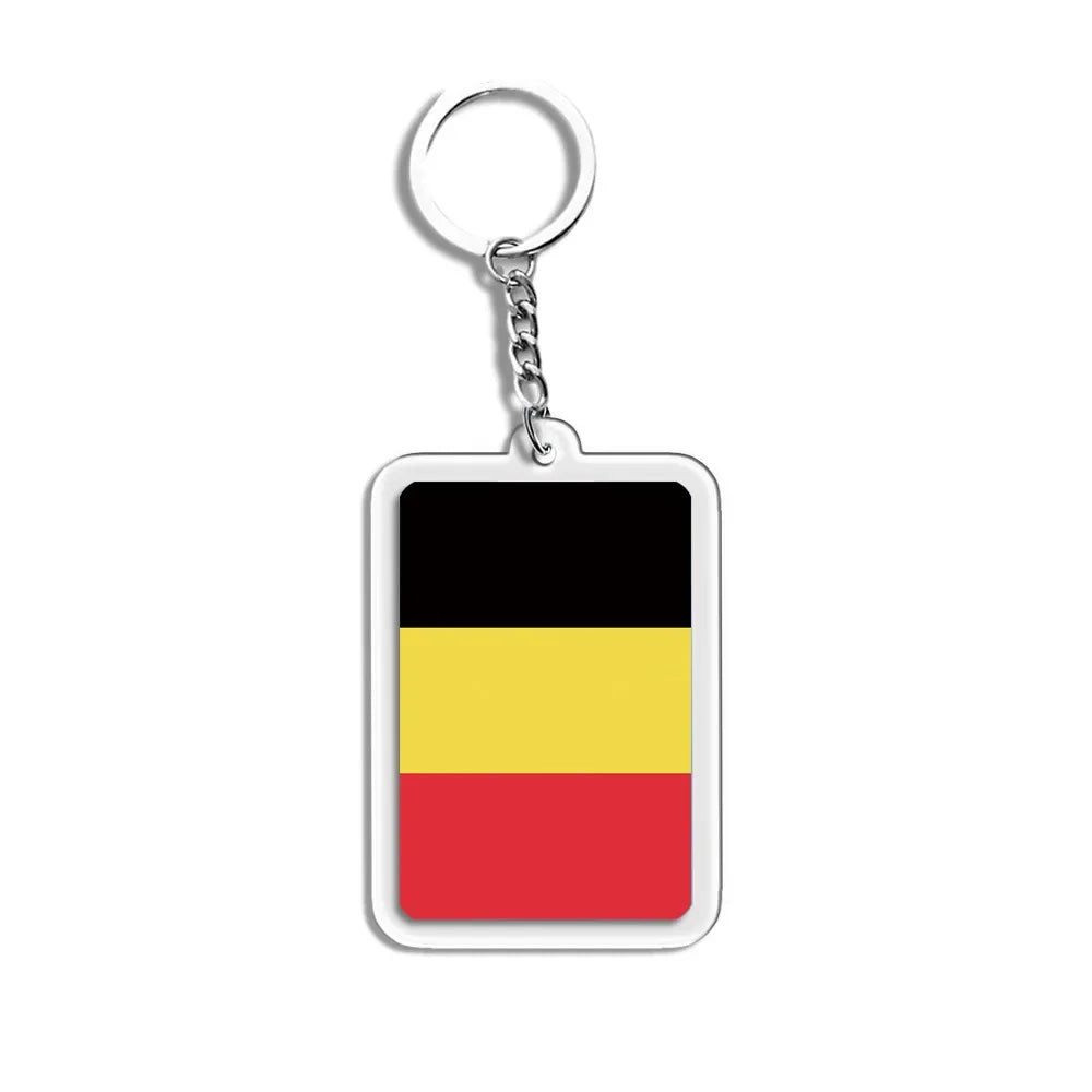 National Flag Keychain Serbia Spain Argentina USA Brazil France Portugal Denmark Poland Tunisia Flags Football Keyring Gifts