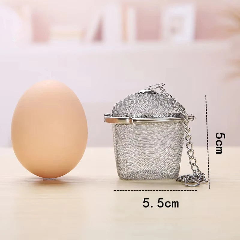 Herbal Ball Tea Spice Strainer Durable Silver Reusable Stainless Mesh Teakettle Locking Tea Filter Infuser Spice Kitchen 5 Sizes