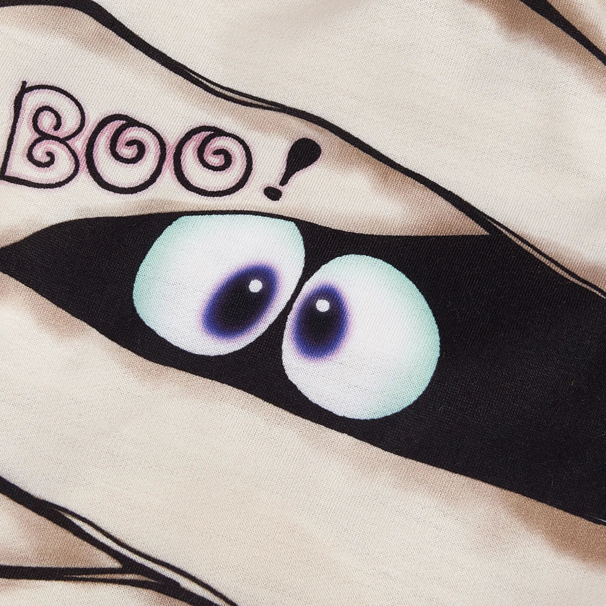 Halloween Pet Mummy Costume, Cute Dog/Cat Outfit with Bandage Design, Beige Short - Sleeved Pet Top, Festive Dress for Small Pet