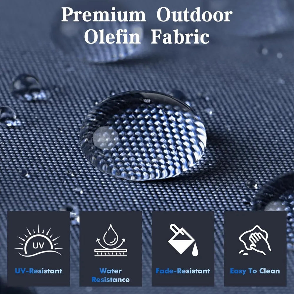 6 Piece Patio Furniture Set with Swivel Chairs, Side Table & Ottomans, Outdoor Conversation Set for Backyard, Deck, Porch