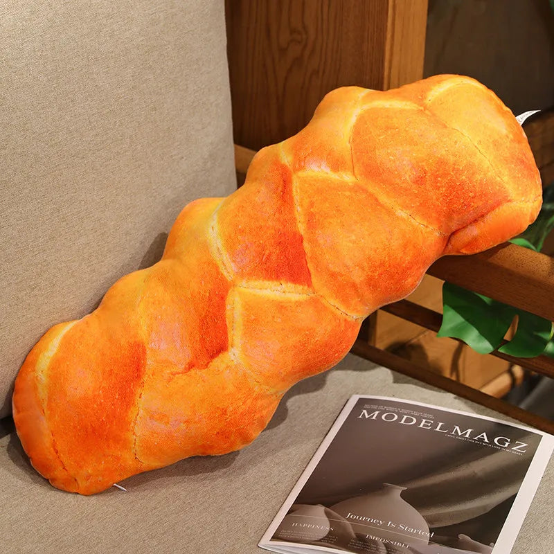 Creative French Bread Plush Pillow Stuffed Baguette Croissant Hotdog Plushie Peluche Party Prop Decor Sleeping Companion Cushion