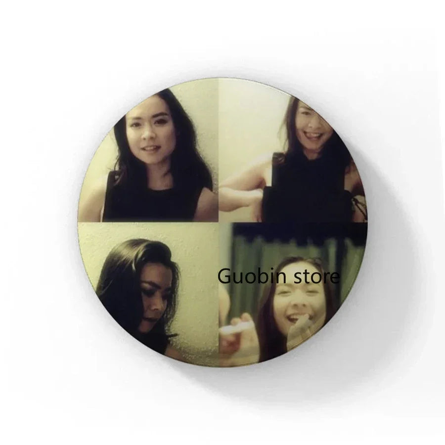 58mm Singer Mitski Enamel Pins Black and White Handmade Brooch Cartoon Cosplay Badge on Backpack Jewelry Accessories Gifts