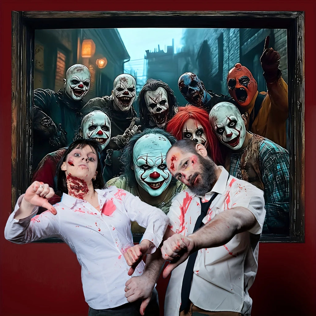 Halloween Decorations Halloween Wall Decor Halloween Scary Clown Banner Creepy Clown Wall Art for Living Room Bedroom Office