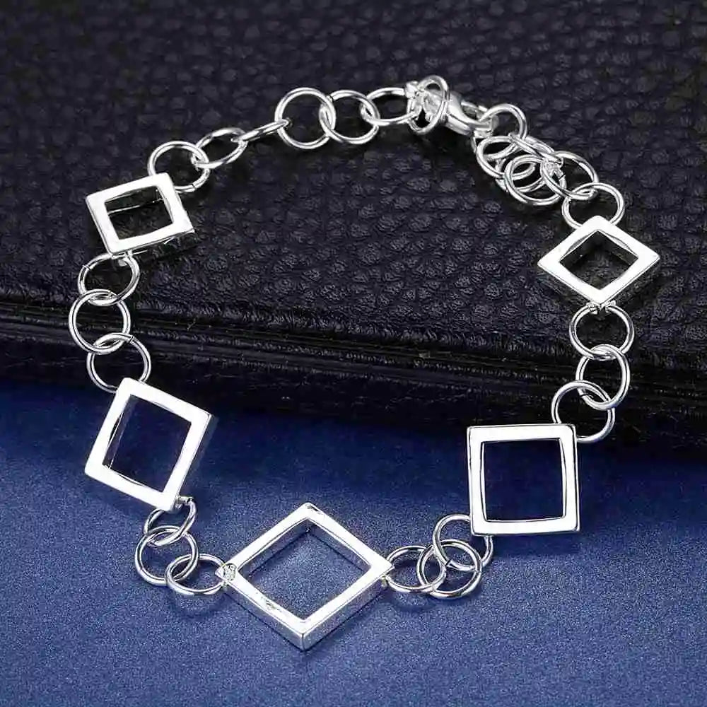 New 925 Sterling Silver Bead Heart High Quality Romance Bracelet Chain For Women Engagement Party Wedding Jewelry Gift