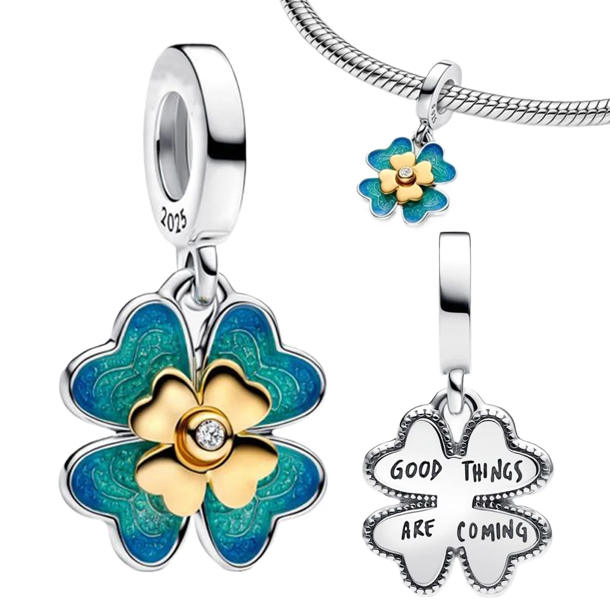 Pink Bow Ring Set Original 925 Sterling Silver Colorful Zircon Ring Earrings Bracelet Necklace Original DIY Women's Jewelry Gift