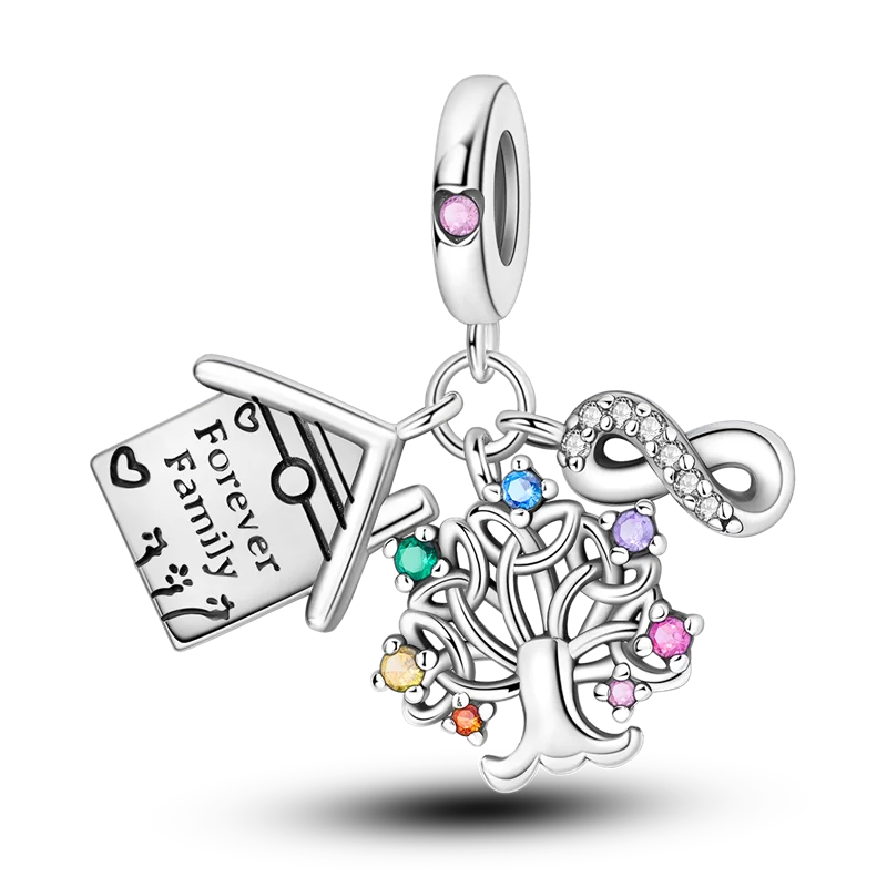 2025 Hot Sale Charms Bead 925 Sterling Silver Pink Butterfly Luminous Firefly Dangle Fit Bangle Bracelet Necklace DIY Jewelry