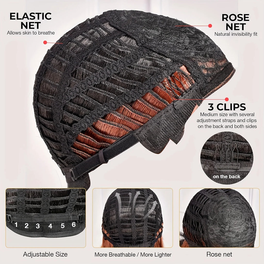 Synthetic Natural Black Short Bob Hair Wigs for Women With Bangs  Straight Cosplay Halloween Party Wig For Girls Daily Hair Wigs