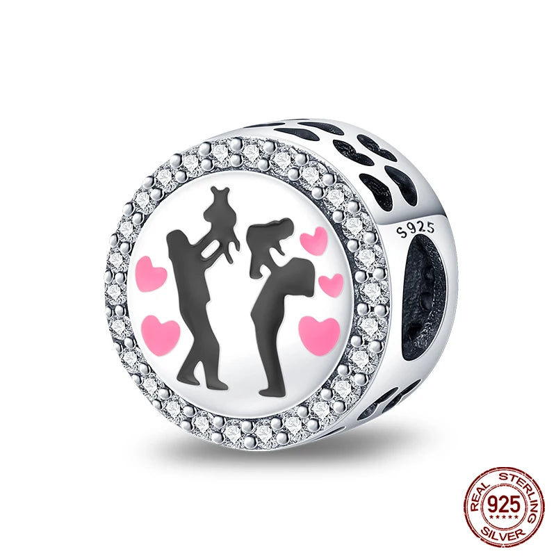 925 Sterling Silver Romantic Heart Series Charms Beads Fit Qikaola 925 Original Bracelet DIY Mother's Day Jewelry Gifts