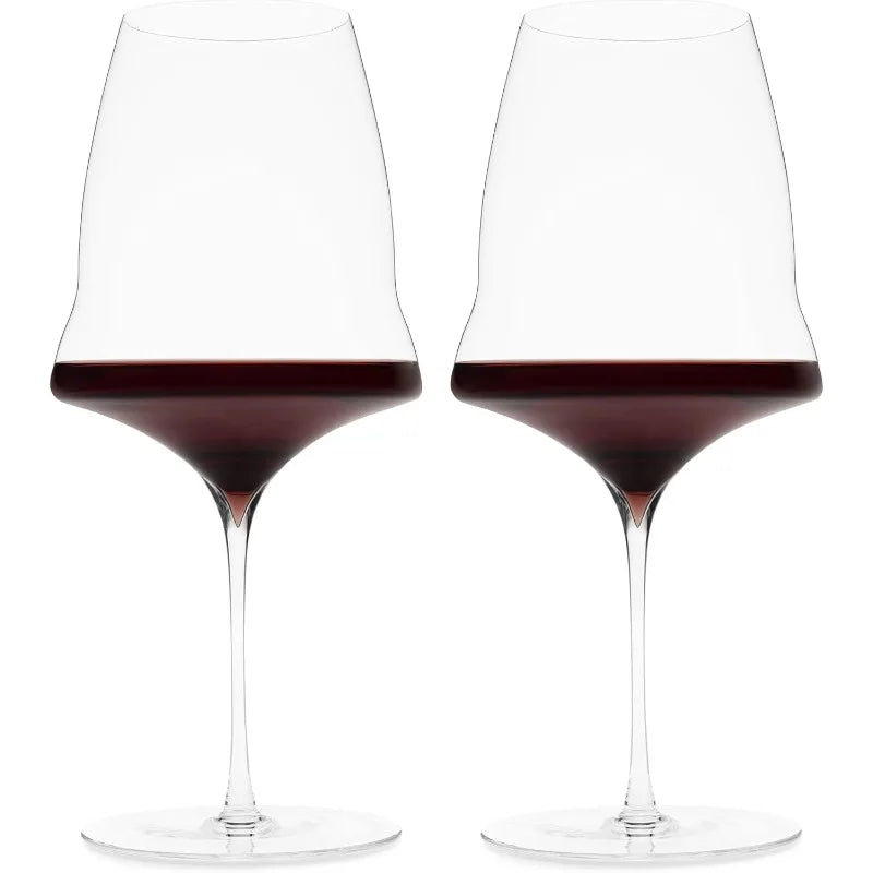 JOSEPHINE No 3  Red   Red wine glasses   purely handmade - Set of 2